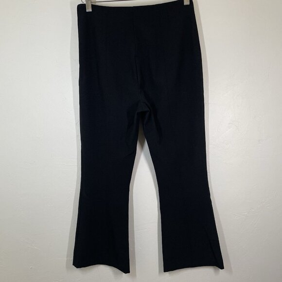 A.L.C. Pants Drew Size 4 Black Front Seam Crop Flare Knit Stretchy Kick Flare - Picture 3 of 11